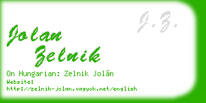 jolan zelnik business card